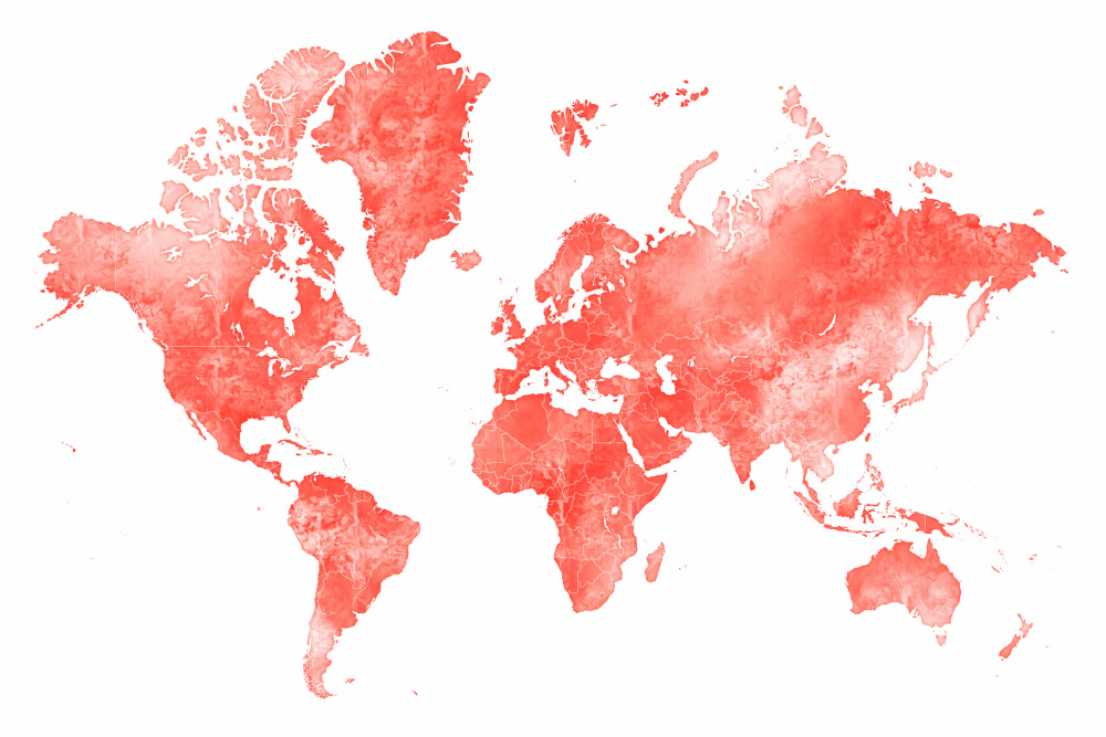 World map with outlined countries, Coralinah od Rosana Laiz Blursbyai