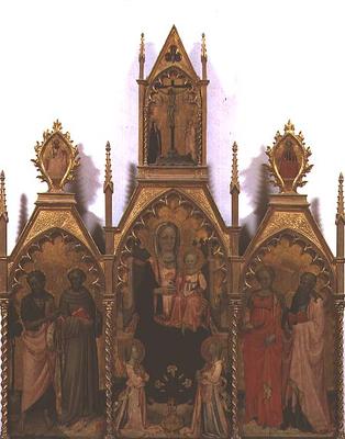 Madonna and Child enthroned with Saints (tempera on panel) od Rossello di Jacopo Franchi