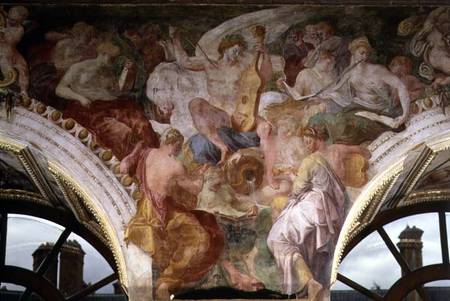 Parnassus, detail of decorative scheme in the Gallery of Francis I od Rosso Fiorentino