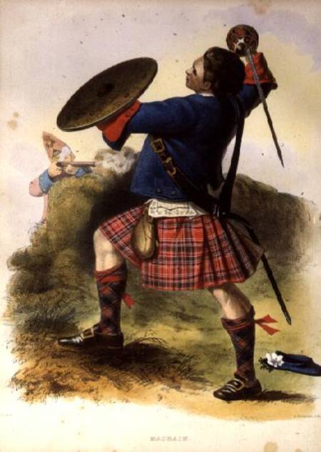 Gillies McBean at Culloden, 1746, lithograph after a painting od R.R.McIan