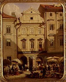 Fruit market in Prague od Rudolf von Alt