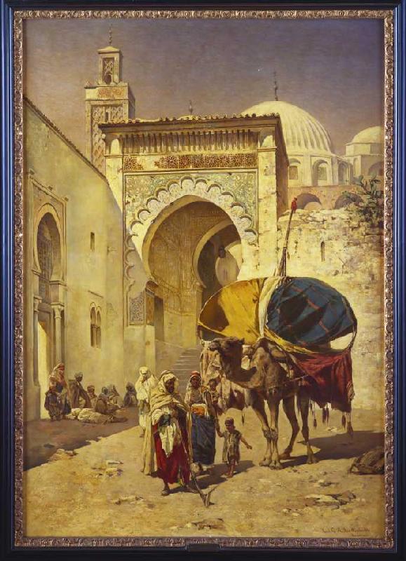 Eine arabische Straßenszene. od Rudolf Gustav Müller Wiesbaden