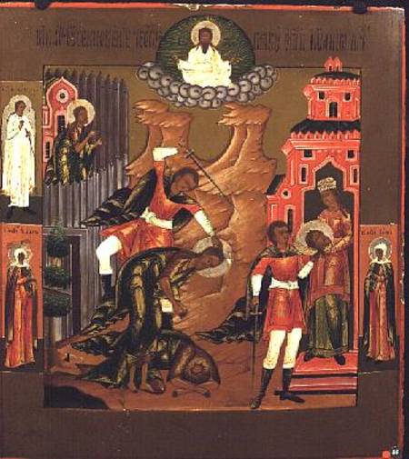 The Beheading of John the Baptist, icon od Russian School