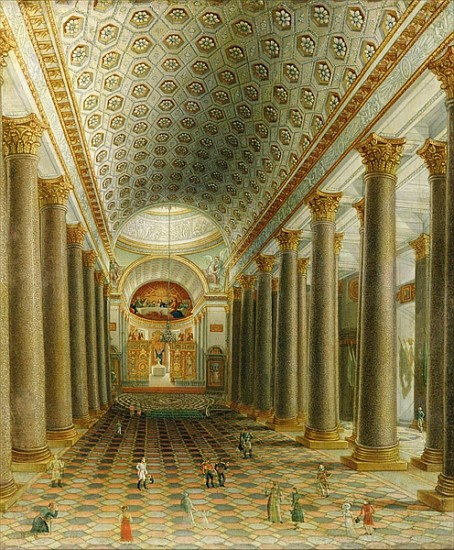 Interior view of the Kazan Cathedral in St. Petersburg od Russian School