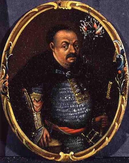 Portrait of Bohdan Khmelnytsky (c.1595-1657) od Russian School
