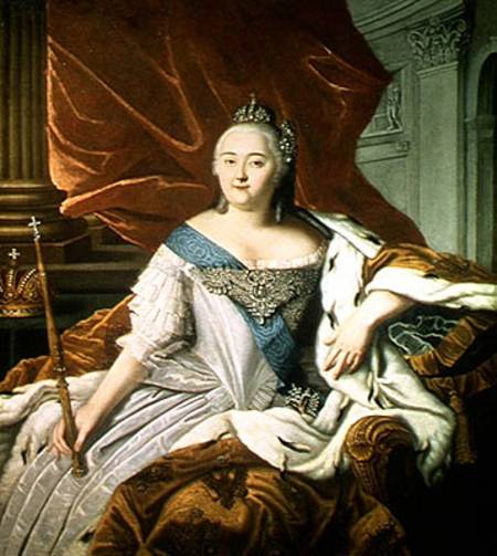 Portrait of Elizabeth Petrovna (1709-62) Empress of Russia od Russian School