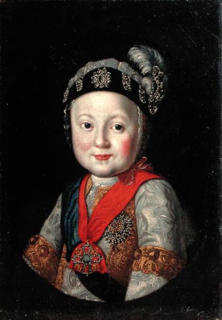 Portrait of Grand Duke Pavel Petrovich as a Child od Russian School