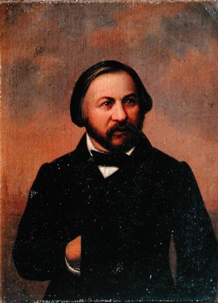 Portrait of Mikhail Ivanovich Glinka (1804-57) od Russian School