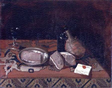 Still Life with a Carpet Tablecloth od Russian School