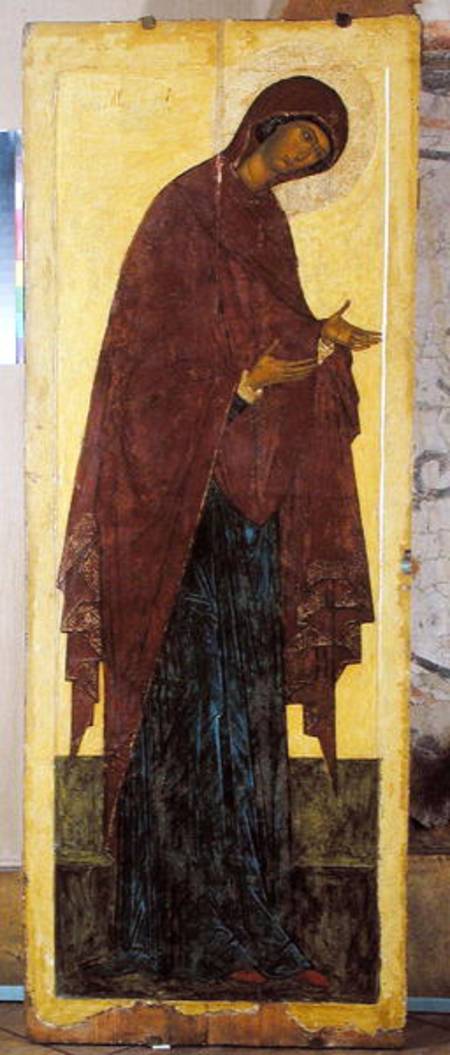 The Virgin (tempera & gold leaf on panel) od Russian School