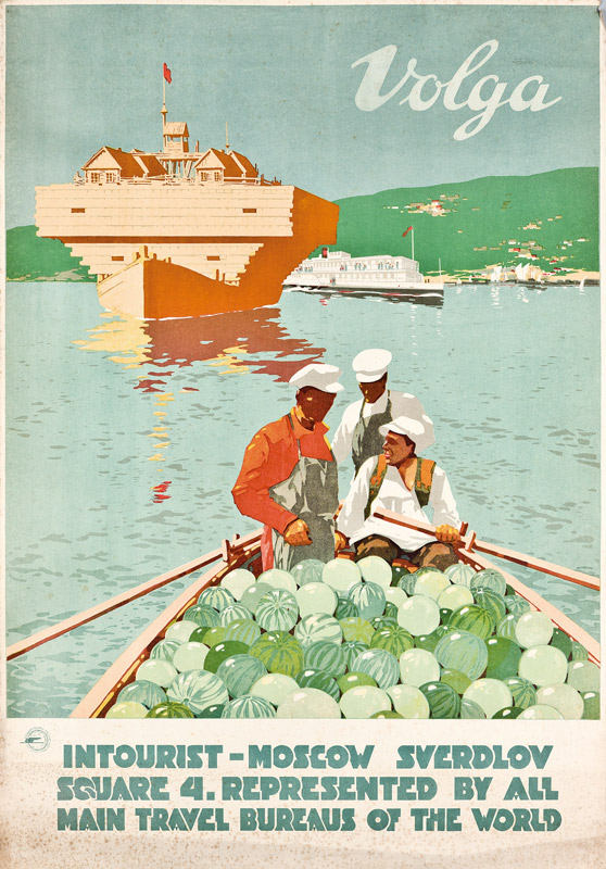 Poster for the Russian travel agency 'Intourist' advertising Volga od Russian School, (20th century)