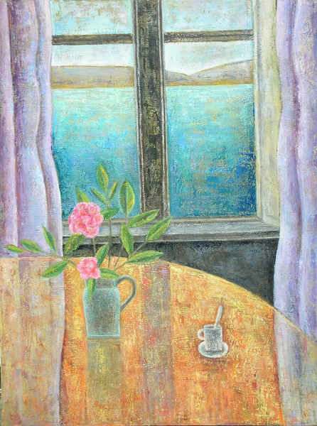 Still Life in Window with Camellia od Ruth  Addinall