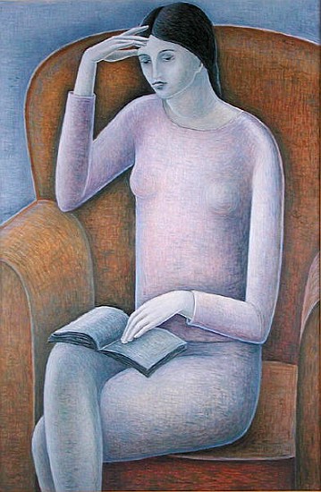 Woman Reading, 2003 (oil on wood)  od Ruth  Addinall