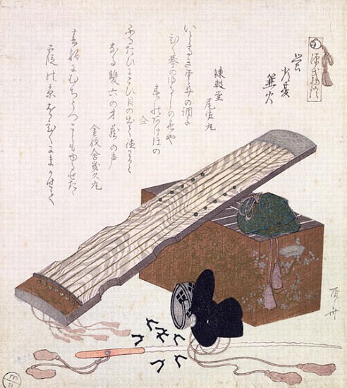 Still Life with a Koto, c.1810 od Ryuryukyo Shinsai
