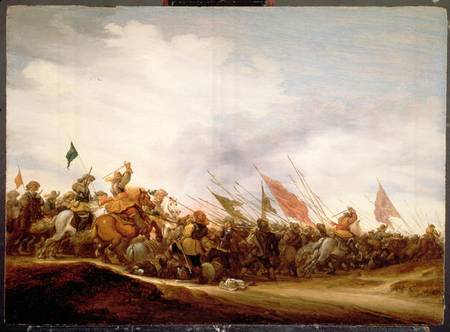 A Battle Scene od Salomon van Ruisdael or Ruysdael