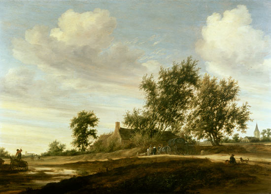Extensive wooded landscape od Salomon van Ruisdael or Ruysdael