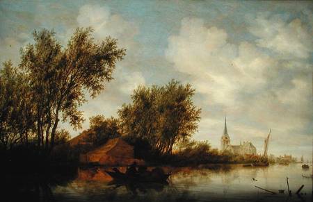 River Landscape with Church od Salomon van Ruysdael