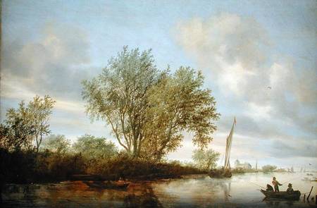 River Landscape od Salomon van Ruysdael