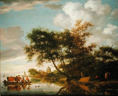 Rural River Landscape od Salomon van Ruysdael