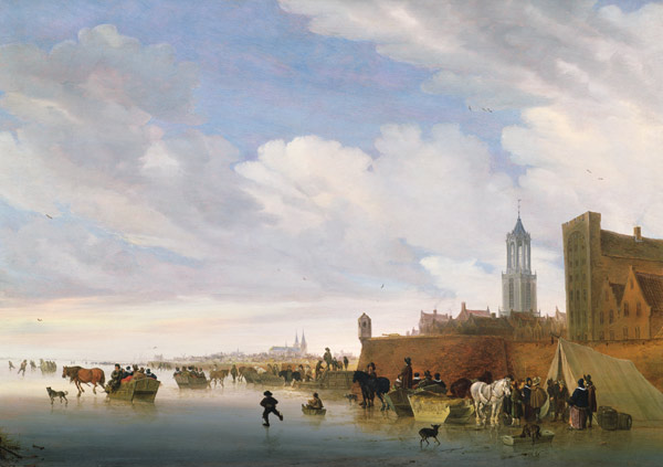 Winter scene near Utrecht od Salomon van Ruysdael