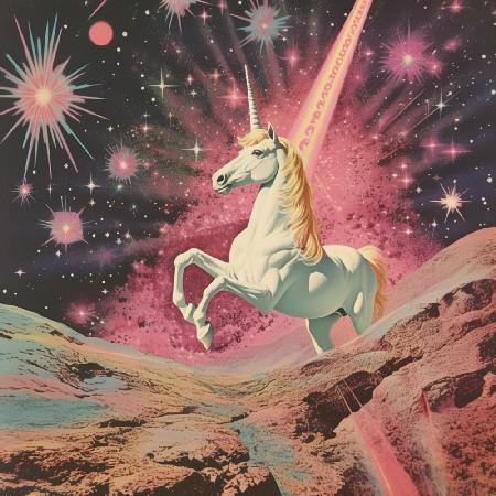Magic Unicorn Collage Art