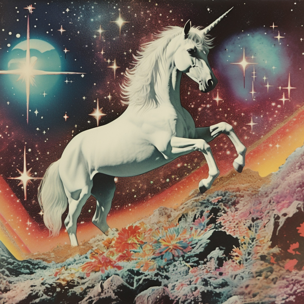 Vintage Unicorn Collage Art od Samantha Hearn