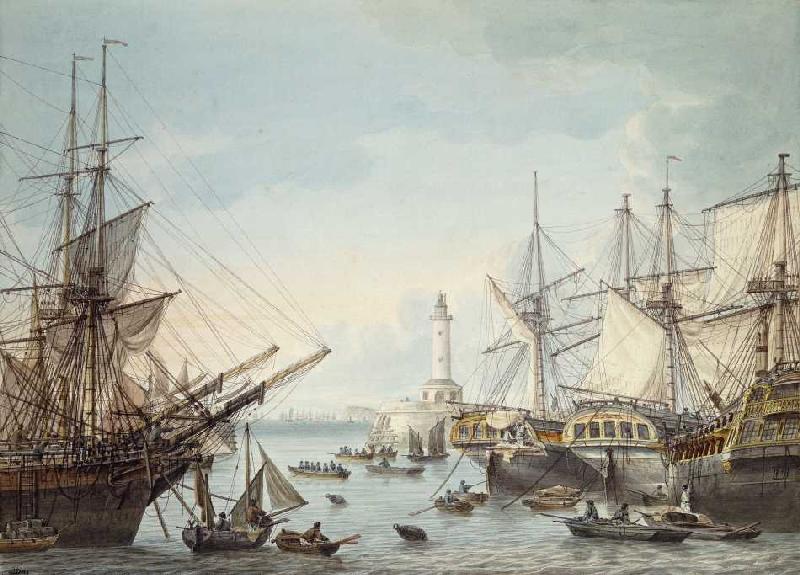 Die Hafeneinfahrt von Ramsgate od Samuel Atkins