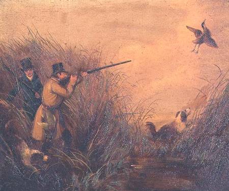 Duck Shooting Amongst Reeds od Samuel Egbert Jones
