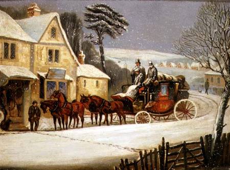 Winter Scene with the Royal Mail Halted at an Inn od Samuel Henry Gordon Alken