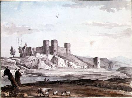 Rhuddlan Castle from the Bridge od Samuel Hieronymous Grimm