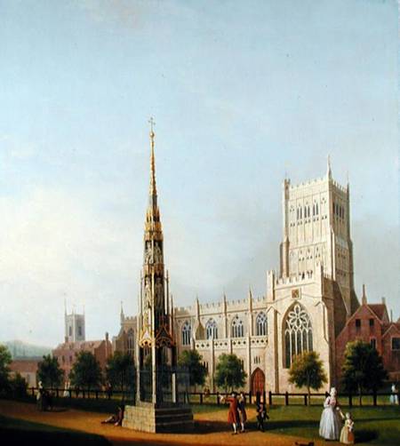 A View of Bristol High Cross and Cathedral od Samuel Scott