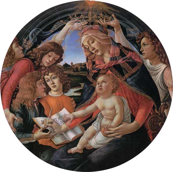Madonna with child and five angels od Sandro Botticelli