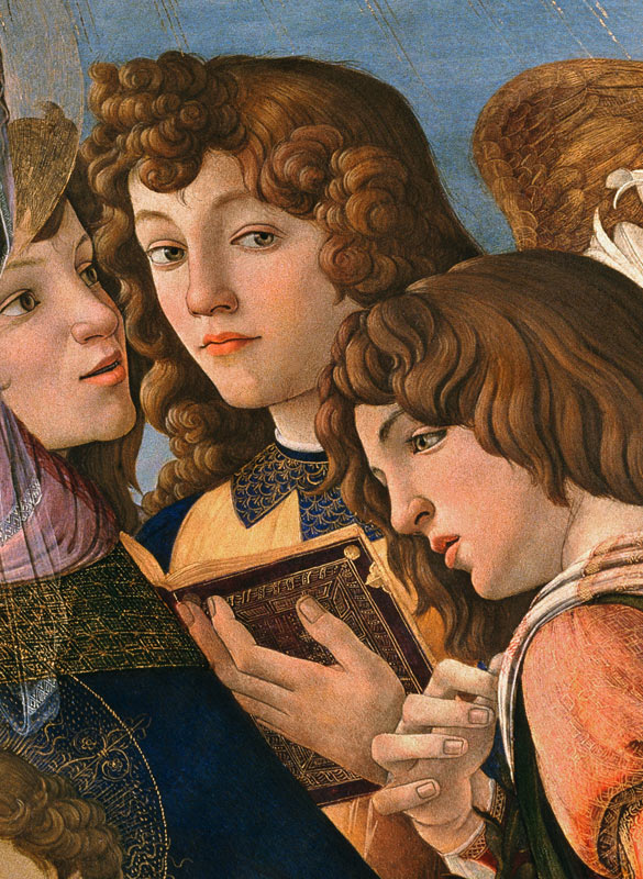 Angels from the Madonna della Melagrana (detail of 44340) od Sandro Botticelli