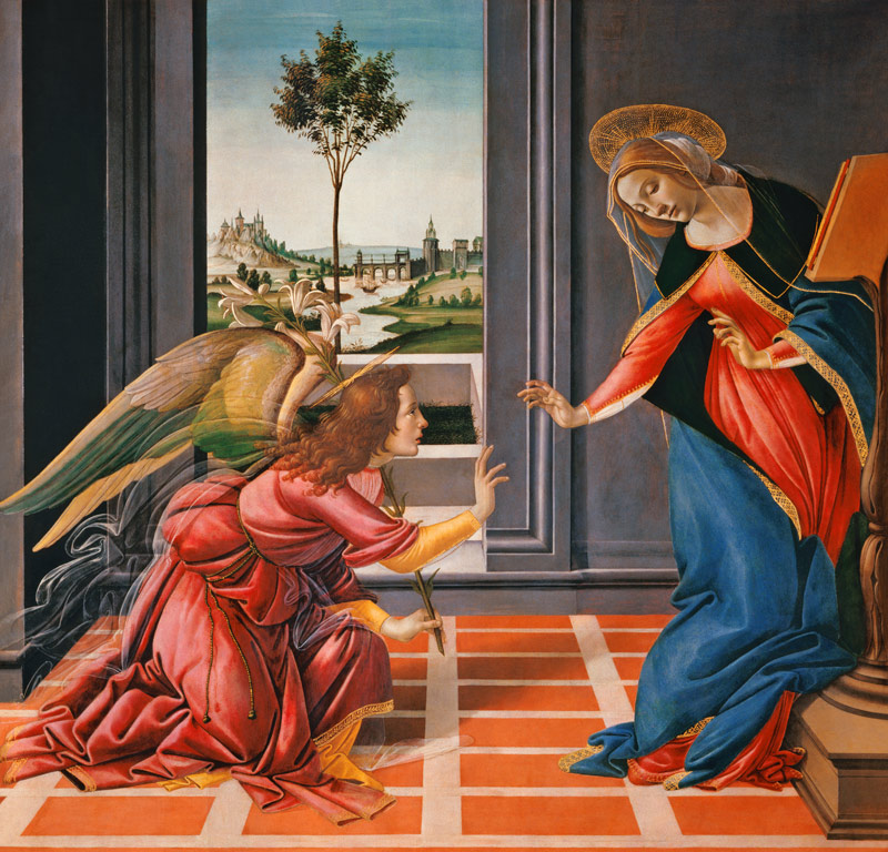 Botticelli / Annunciation / c.1489 od Sandro Botticelli