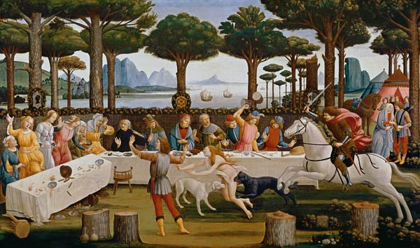 The banquet of the Nastagio degli Onesti od Sandro Botticelli