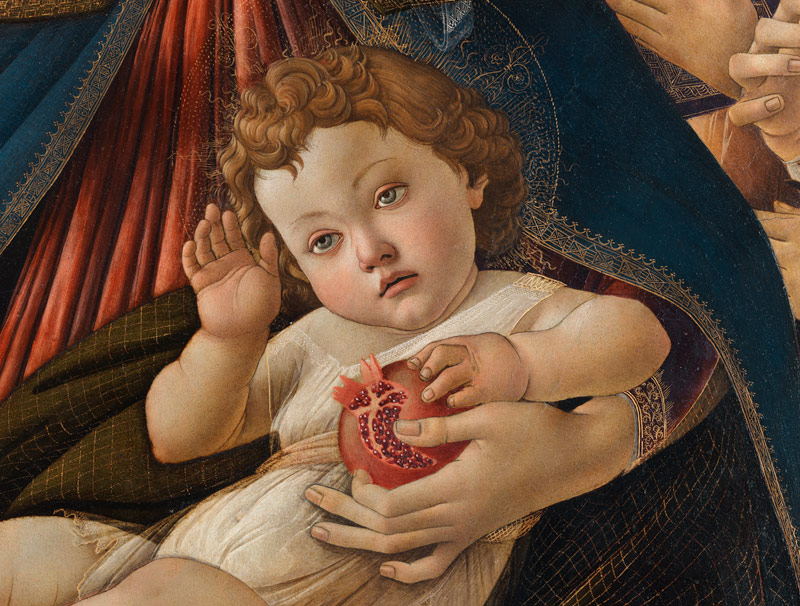 S.Botticelli, Madonna Granatapfel, Det. od Sandro Botticelli