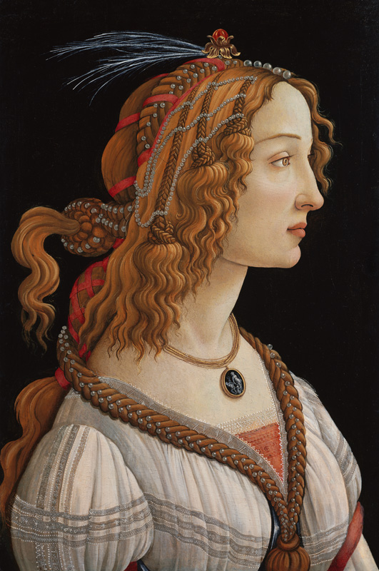 Idealised Portrait of a Lady (Portrait of Simonetta Vespucci as Nymph) od Sandro Botticelli