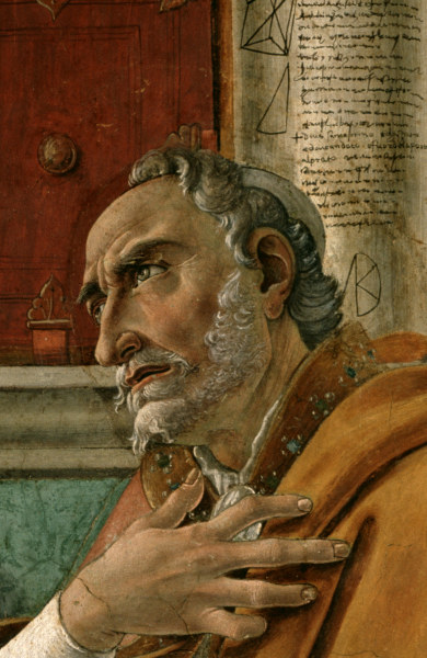 Botticelli, Hl. Augustinus, Ausschnitt od Sandro Botticelli