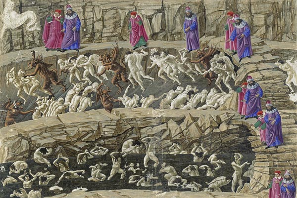 Illustration to the Divine Comedy by Dante Alighieri od Sandro Botticelli