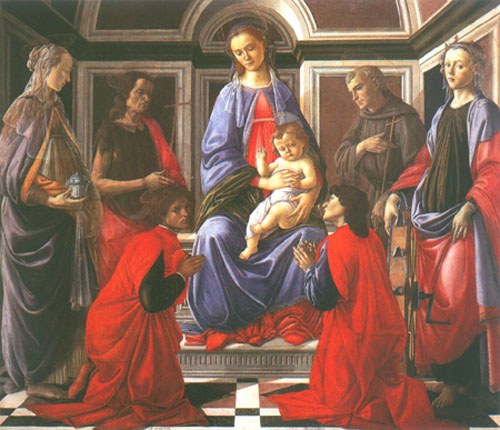 Madonna with child and six saints od Sandro Botticelli