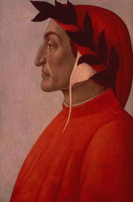 Portrait of Dante (oil on canvas) od Sandro Botticelli