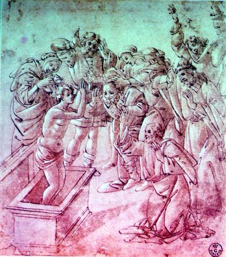 The Raising of Lazarus (pen & ink with gouache) od Sandro Botticelli