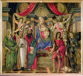 Virgin and Child with Saints from the Altarpiece of San Barnabas, c.1480-81 (tempera on panel)