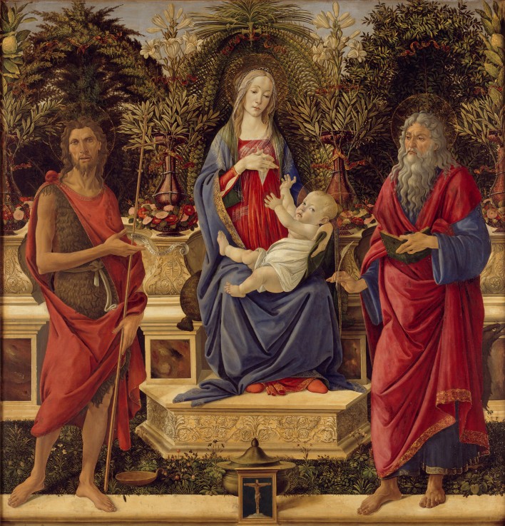 Enthroned Madonna with Child and Saints od Sandro Botticelli