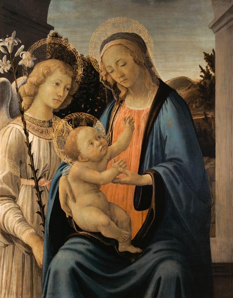 Madonna mit Kind und einem Engel. od Sandro (Werkstatt) Botticelli
