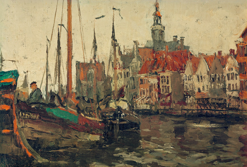 Fischewer im Hafen von Emden od Sandrock Leonhard