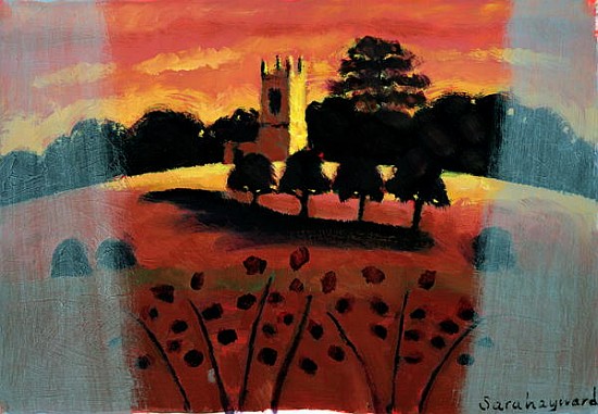 Church on the Severn (oil on card)  od Sara  Hayward