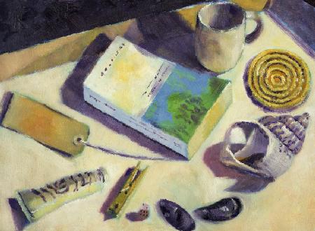 Holiday Reading (oil on card) 