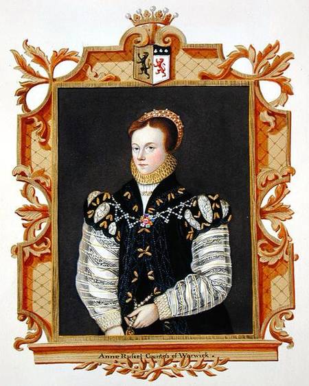 Portrait of Anne Russell (d.1604) Countess of Warwick from 'Memoirs of the Court of Queen Elizabeth' od Sarah Countess of Essex