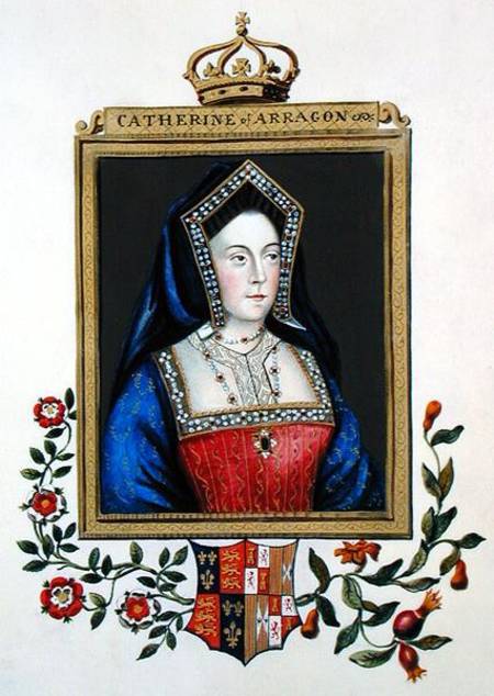 Portrait of Catherine of Aragon (1485-1536) 1st Queen of Henry VIII from 'Memoirs of the Court of Qu od Sarah Countess of Essex